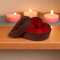 Heart-Shaped Flower Box with Soft Felt Lining – Romantic Gift or Keepsake Box