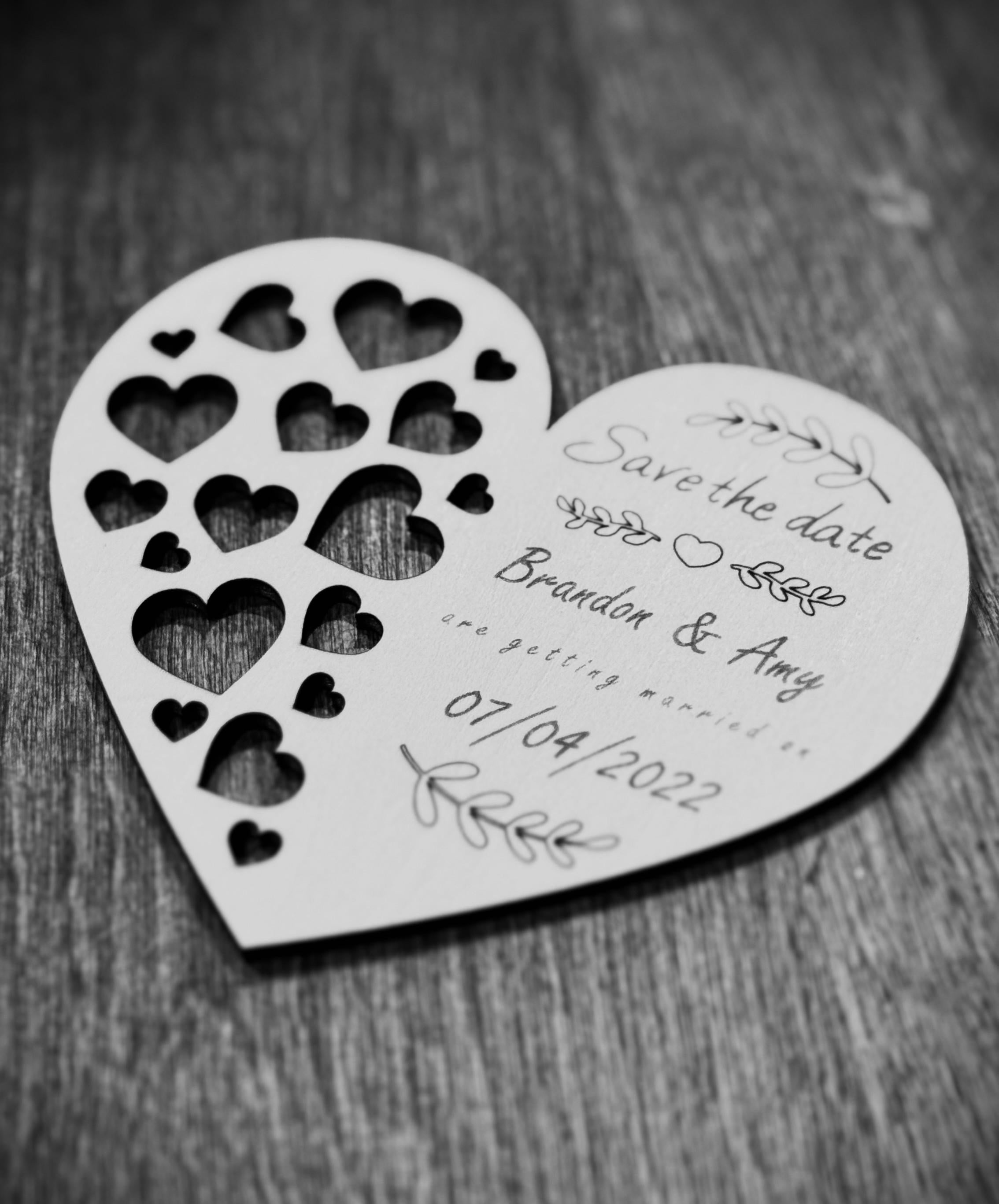 Lots of Love - Save the Date Laser Engraved Wooden Cards