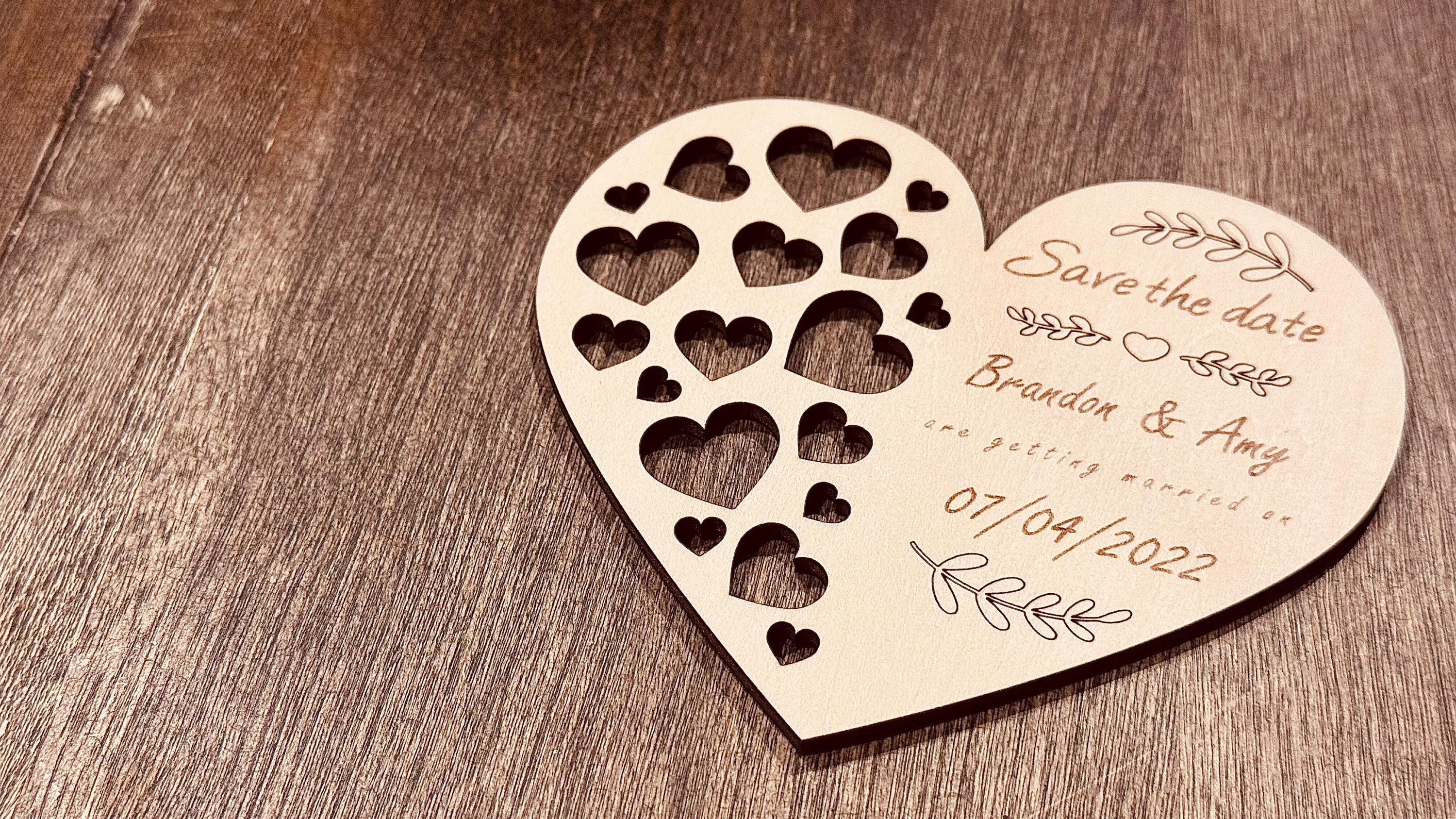 Lots of Love - Save the Date Laser Engraved Wooden Cards