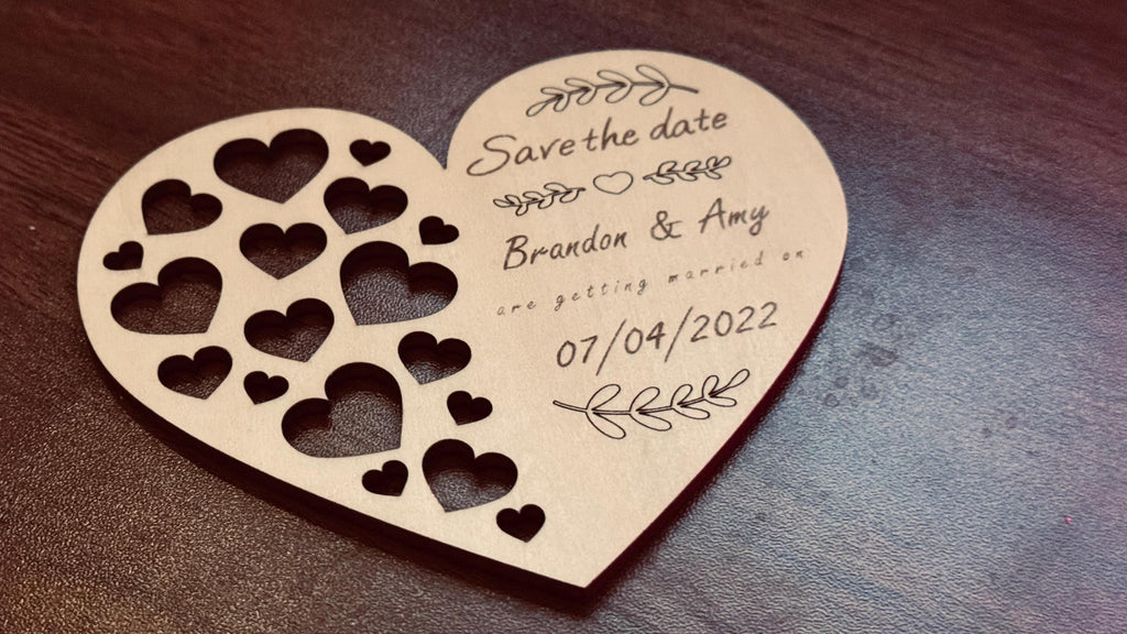 Lots of Love - Save the Date Laser Engraved Wooden Cards