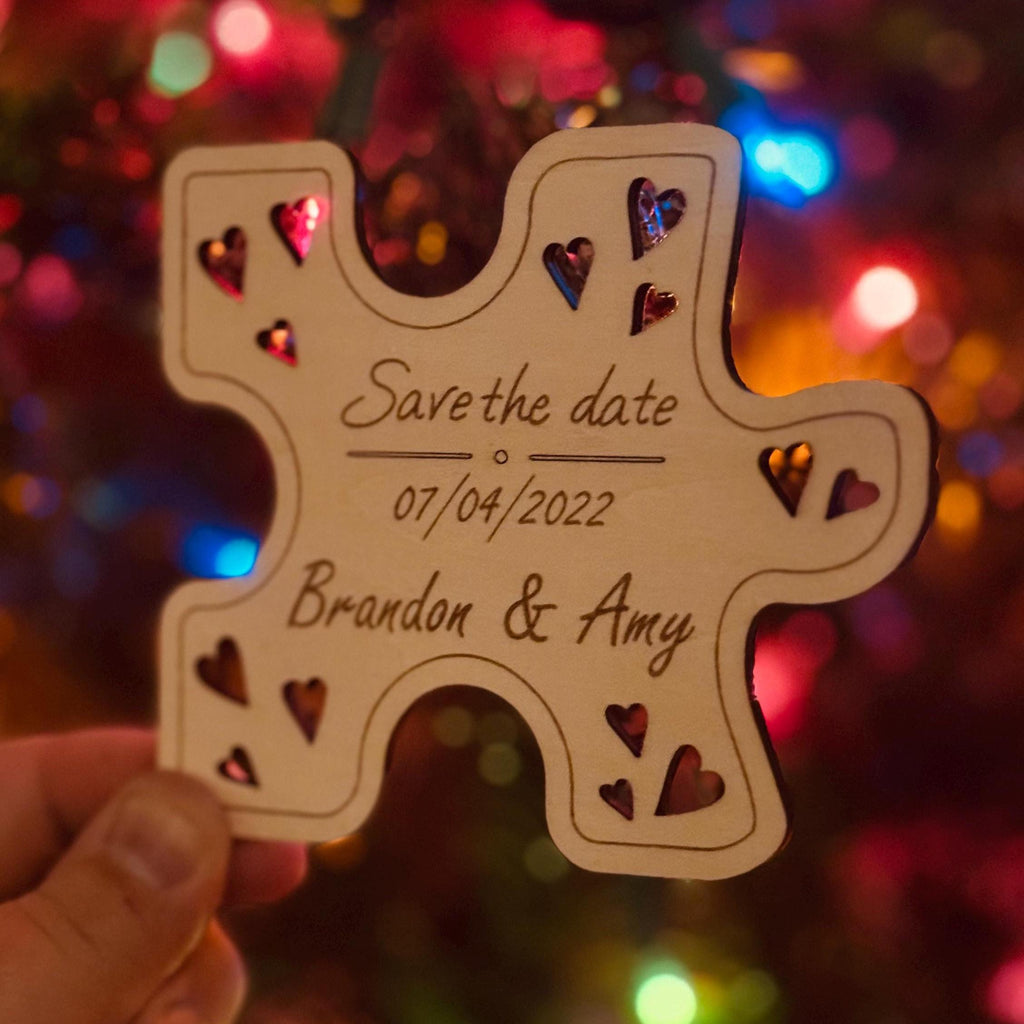 Piece of My Heart - Save the Date Laser Engraved Wooden Cards