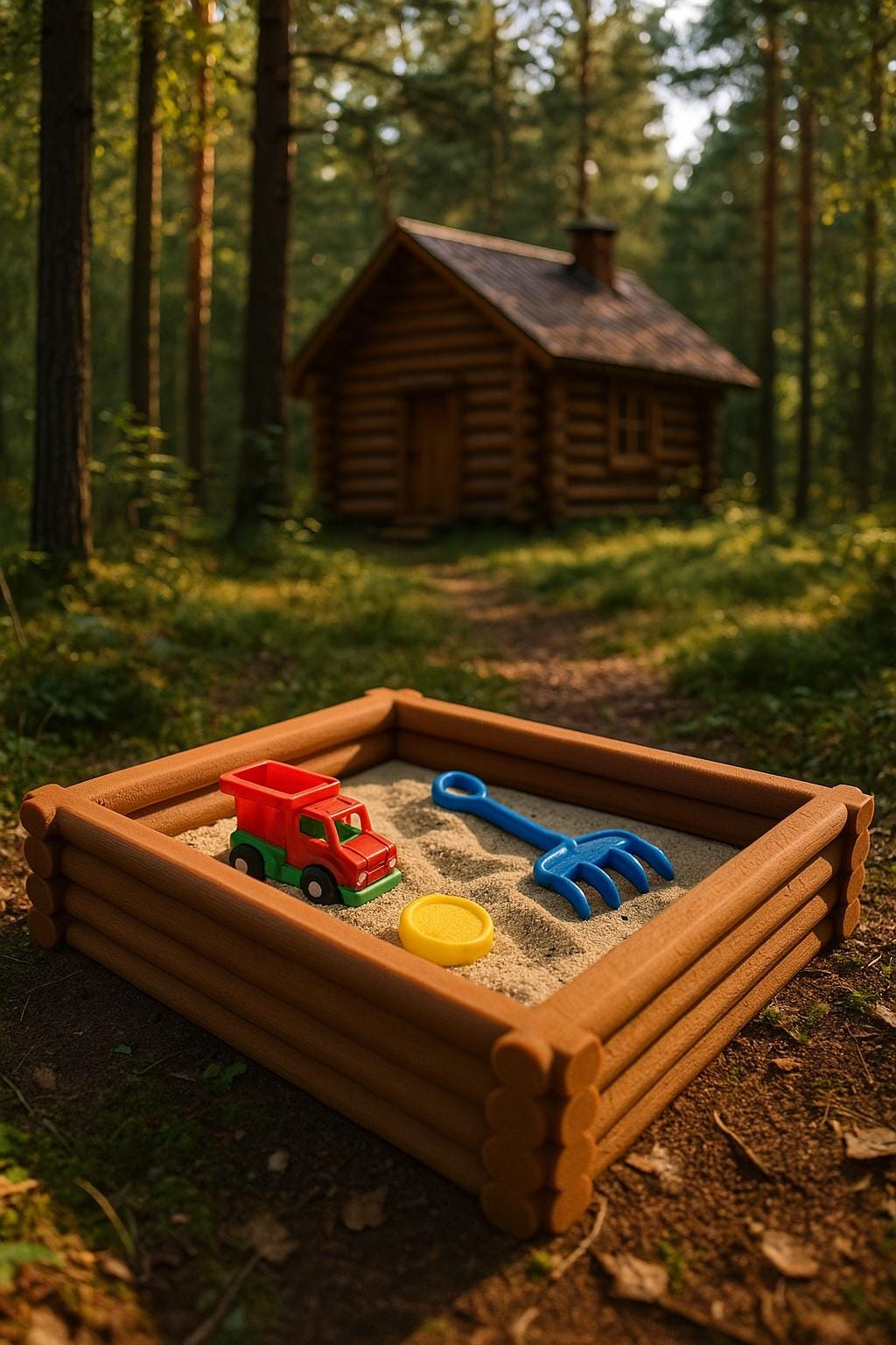 Mini Desktop Log Cabin Sandbox